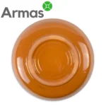 Back view of glazed orange Uzbek plate – ceramic