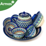 Uzbeku tējas servīze – klasisks 10 priekšmetu komplekts - Image 2