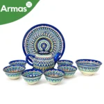Uzbeku tējas servīze – klasisks 10 priekšmetu komplekts