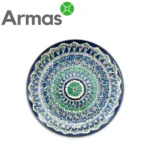 Узбекская тарелка для плова Ляган 32 см – восточный орнамент, тёмно-синий — изображение 3