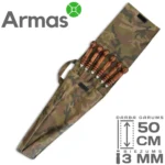 Sešu koka rokturu šampuru komplekts kamuflāžas somiņā, garums 50 cm