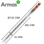 Metāla šašliku iesms no nerūsējošā tērauda 3x12x450mm - Image 2