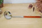 Stainless steel soup ladle with wooden handle 64cm - Image 4