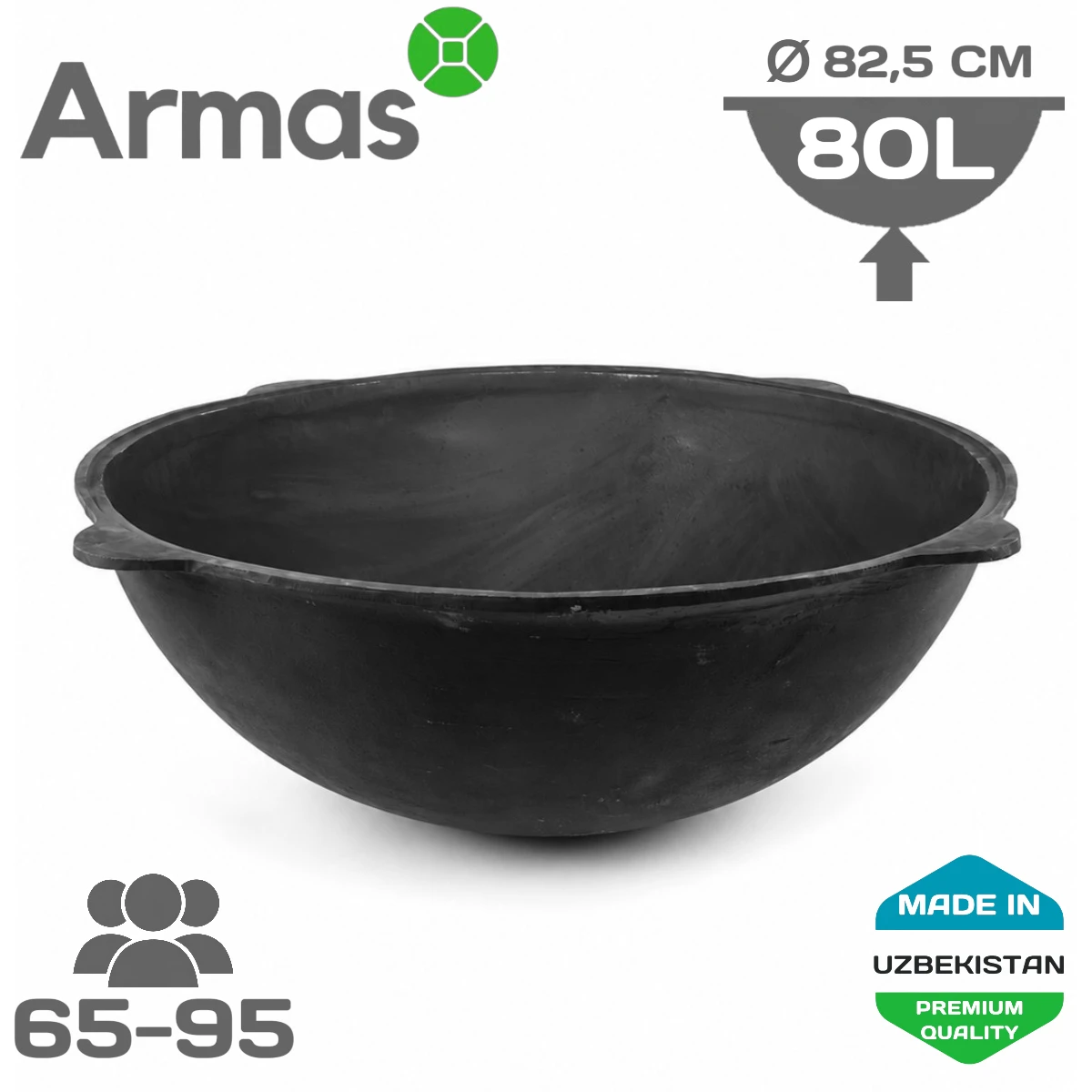 Uzbeku čuguna kazans 80 l