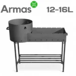 Charcoal BBQ grill with stove 40 cm (for 12–16L cauldron)