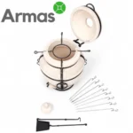 Компактный тандыр ЕСАУЛ с откидной крышкой для запекания и гриля