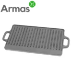 Cast iron grill plate, ribbed side 46×23 cm