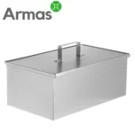 Stainless steel smoking box with grease drip tray