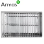 Two chrome-plated steel grates in the smoking box