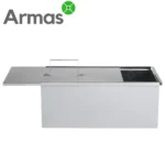 Smoking box with open lid and moulded handle