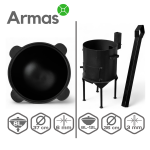 КОМПЛЕКТ ЭКОНОМ №1 (Печь для 8-10Л казана с трубой + узбекский казан 8Л + шумовка 40см + половник 40см) — изображение 2