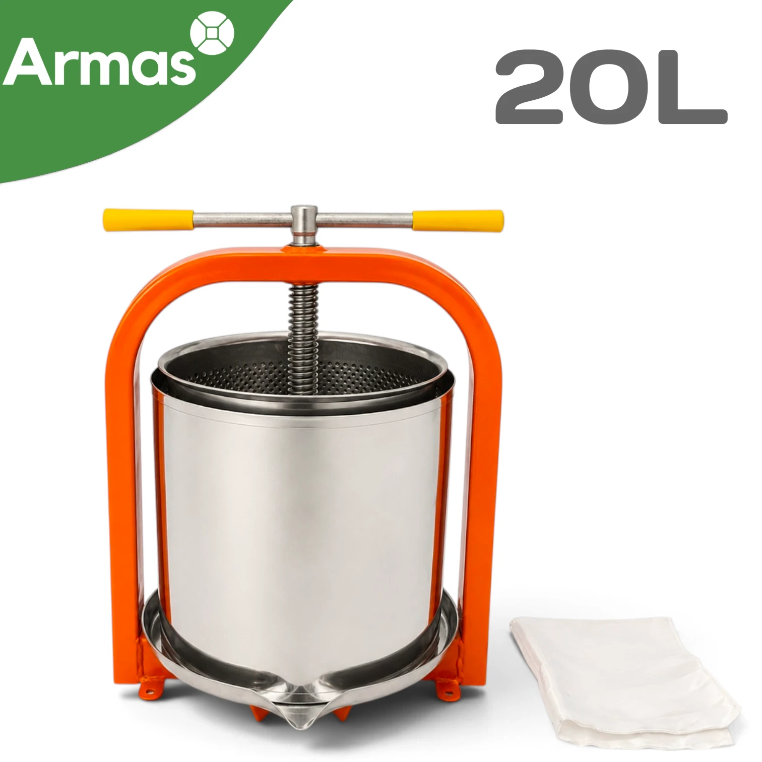 Sulu spiede – prese LAN 20L ar filtrēšanas maisiņu