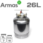 Autoclave 26L stainless steel (0,5L/1L - 16/7 jars)