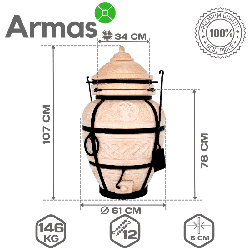 Kompakts tandīrs ATAMAN cepšanai un grilēšanai