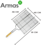 Профессиональная решетка-гриль из нержавеющей стали 460×460 см + веер для мангала — изображение 2