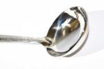 Stainless steel soup ladle with wooden handle 46cm - Image 2