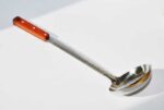 Stainless steel soup ladle with wooden handle 46cm - Image 4