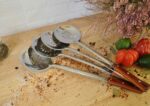 Slotted spoon with holes made of stainless steel with a wooden handle 46cm - Image 2