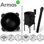 SET ECONOM №2 (Stove for 8-10L cauldron with chimney + Uzbek cauldron 10L + skimmer 40cm + soup ladle 40cm) - Image 2