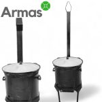 SET ECONOM №5 (Stove for 22-30L cauldron with chimney + Uzbek cauldron 22L + skimmer 64cm + soup ladle 64cm) - Image 5