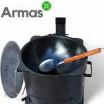 КОМПЛЕКТ ЭКОНОМ №1 (Печь для 8-10Л казана с трубой + узбекский казан 8Л + шумовка 40см + половник 40см) — изображение 4