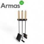 Fireplace tool set with wall bracket 65cm (shovel, brush, fire poker)
