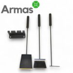 Fireplace tool set with wall bracket 65cm (shovel, brush, fire poker) - Image 2