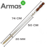 Grilla iesms (ļuļa kebabs/nerūsējošais tērauds) 3x20x500mm - Image 2