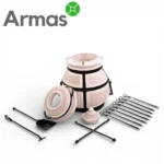 Стильный тандыр КОЧЕВНИК в саду летним вечером