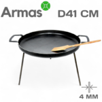 Сковорода-диск для пикника 41 см с ножками и деревянной лопаткой