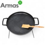 Сковорода-диск для пикника 41 см с ножками и деревянной лопаткой — изображение 2