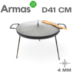 Сковорода-диск для пикника 41 см с крышкой, ножками и деревянной лопаткой