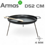 Сковорода-диск для пикника 52 см с ножками и деревянной лопаткой