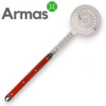 Slotted spoon with holes made of stainless steel with a wooden handle 64cm