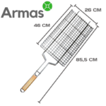 Профессиональная решетка-гриль из нержавеющей стали 260×460 см + веер для мангала — изображение 2