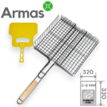 Профессиональная решетка-гриль из нержавеющей стали 330×320 см + веер для мангала