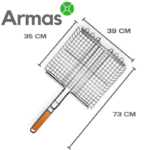 Professional grill grid of stainless steel 390x350 cm + grill hand fan - Image 2