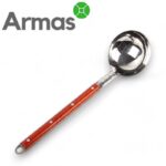Stainless steel soup ladle with wooden handle 40cm