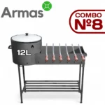 KOMPLEKTS KOMBO №8 Krāsns-mangals Ø400 mm + čuguna kazans 12 l ar vāku + 6 iesmi