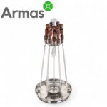 Šašliku iesmu statīvs ar ogļu trauku + šašliku iesmi + šašliku nazis - Image 3