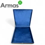 Dāvanu kastīte šķīvim Ljagan 42 cm, zila ar zelta apdari