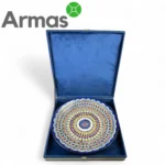 Dāvanu kastīte šķīvim Ljagan 42 cm, zila ar zelta apdari - Image 2