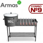 KOMPLEKTS KOMBO №9 Krāsns-mangals Ø440 mm + čuguna kazans 16 l ar vāku + 6 iesmi