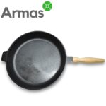 Чугунная сковорода с деревянной ручкой D29 см — изображение 2