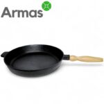 Чугунная сковорода с деревянной ручкой D29 см — изображение 3