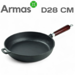 Чугунная сковорода с деревянной ручкой D28 см «EXCLUSIVE»