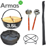 Kempinga komplekts Nr.1 - čuguna katls ar statīvu un piederumiem 3.5L - Image 2