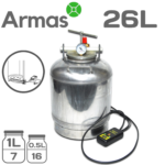 Electric stainless steel autoclave 26L (0,5L/1L - 16/7 jars)