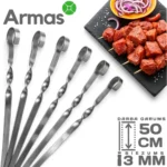 Metāla šašliku iesms no nerūsējošā tērauda ar gredzenu 3x12x500mm