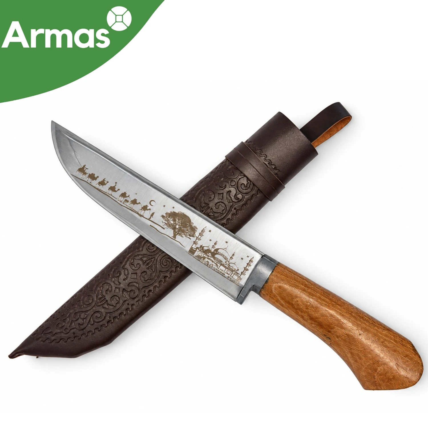 Uzbek National Pchak Knife 310/180 - Stainless Steel, Wooden Handle
